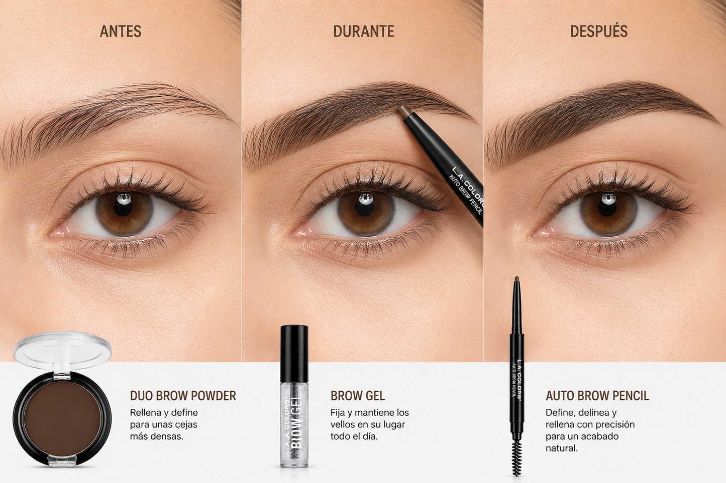 L.A. Colors Duo Brow Powder Kit – Medium/Dark