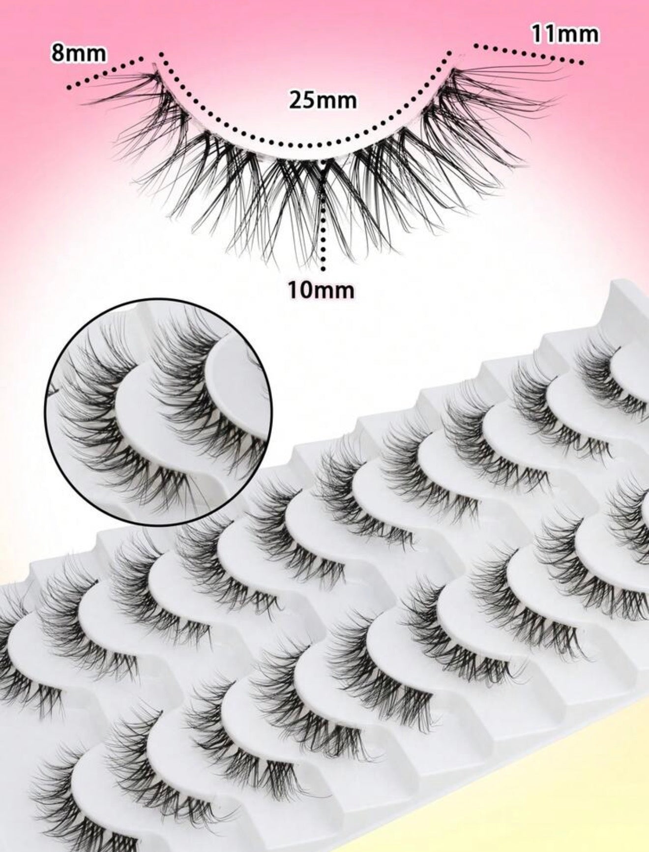 Set de 10 pares de pestañas Wispy