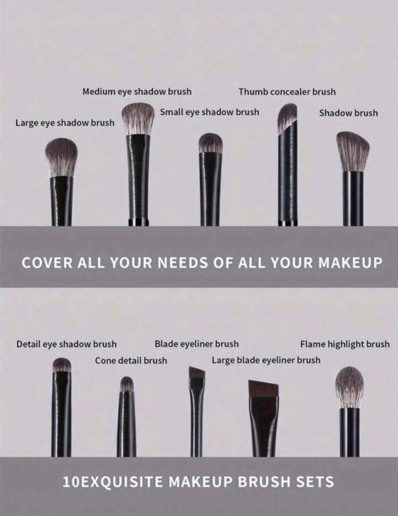 Set de 10 brochas para ojos