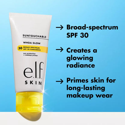 e.l.f. SKIN Suntouchable Whoa Glow Sunscreen & Primer - Luz solar - SPF 30