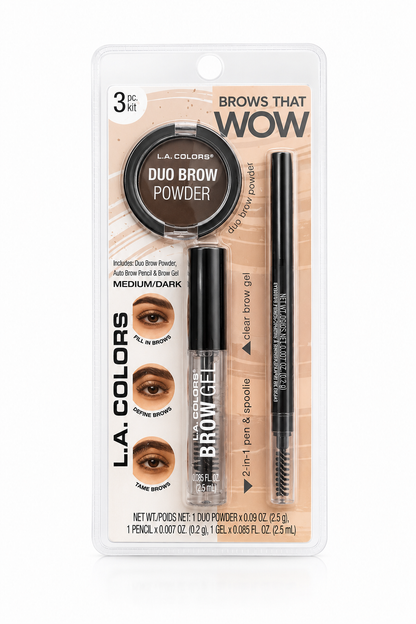 L.A. Colors Duo Brow Powder Kit – Medium/Dark
