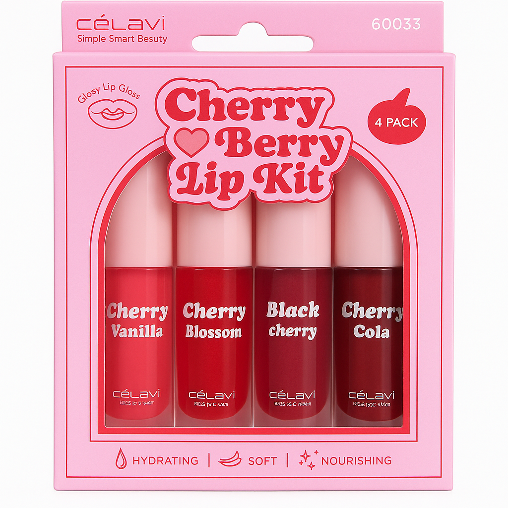 CélaVi Cherry Berry Lip Kit – 4 Pack